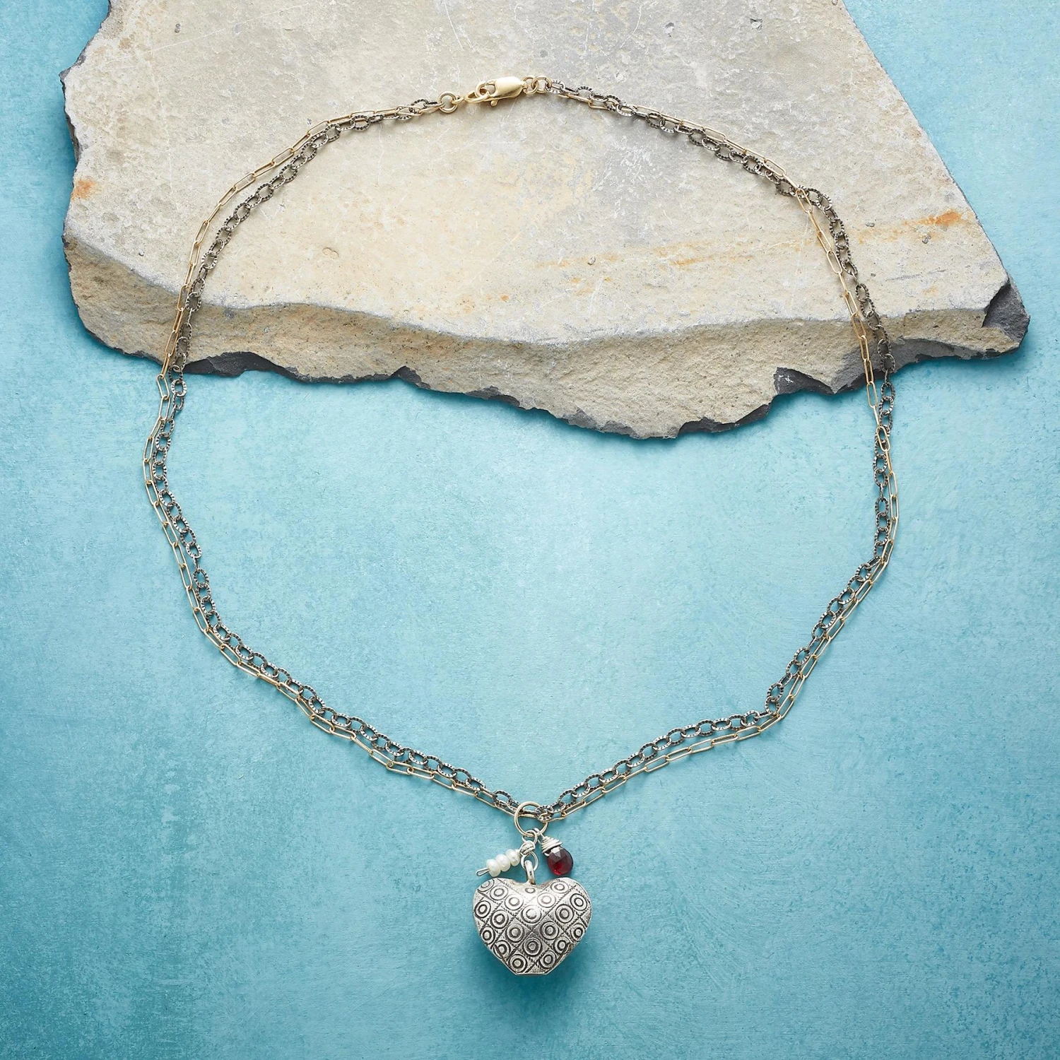 Stamped Heart Necklace 4 Stamped Heart Necklace - Image 4