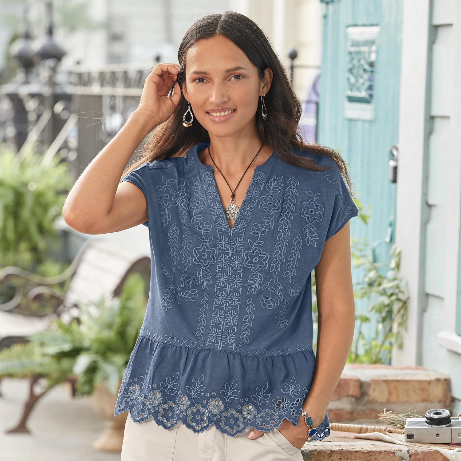 Tres Jolie Eyelet Top, Petite 3 Tres Jolie Eyelet Top, Petite - Image 3