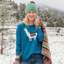 Laid Back Llama Sweater, Petite -Alden Belted Shop 25249554 25d6 4c3d b0dc d1a9fc966b9e