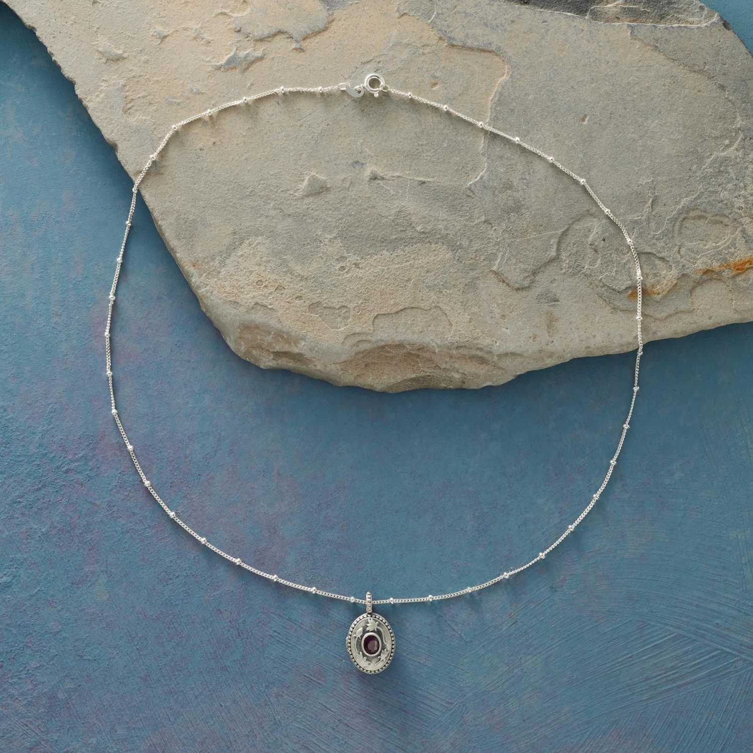 Sterling Silver Birthstone Locket 2 Sterling Silver Birthstone Locket - Image 2