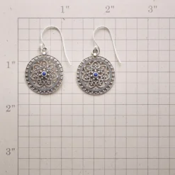 Silver & Blue Filigree Earrings