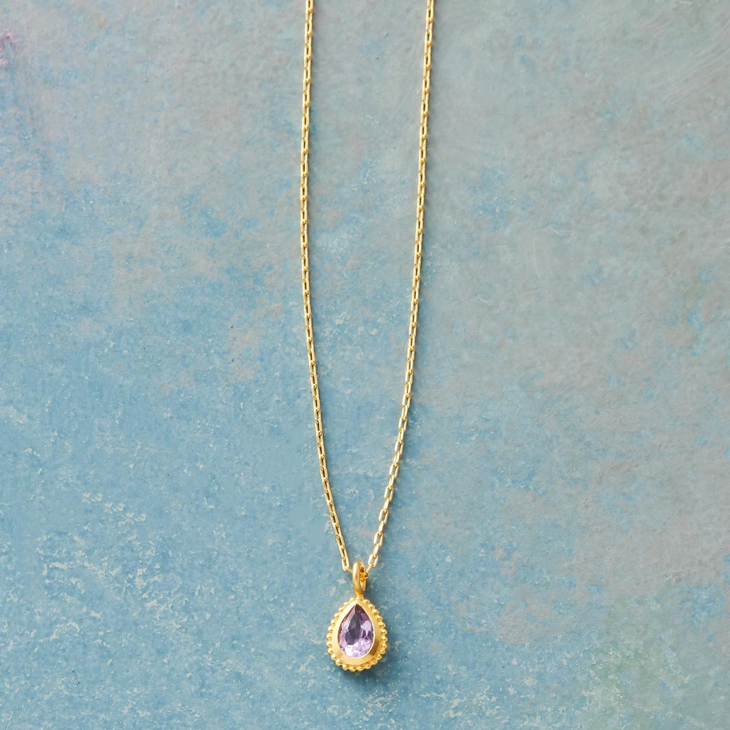 Teardrop Birthstone Necklace 3 Teardrop Birthstone Necklace - Image 3