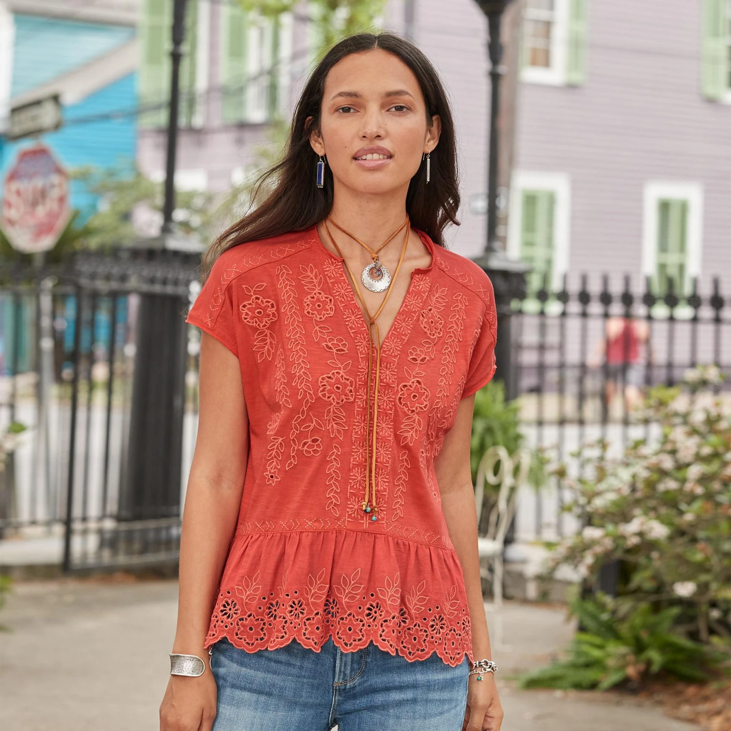 Tres Jolie Eyelet Top, Petite 2 Tres Jolie Eyelet Top, Petite - Image 2