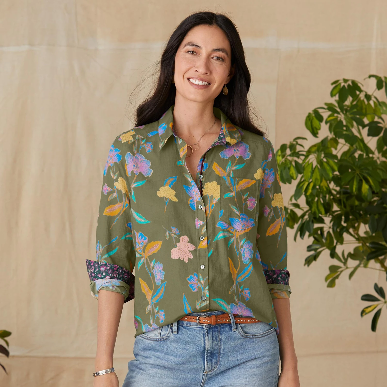 Floral Voyage Shirt, Petite 1 Floral Voyage Shirt, Petite