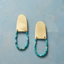 Brass Turquoise Earrings