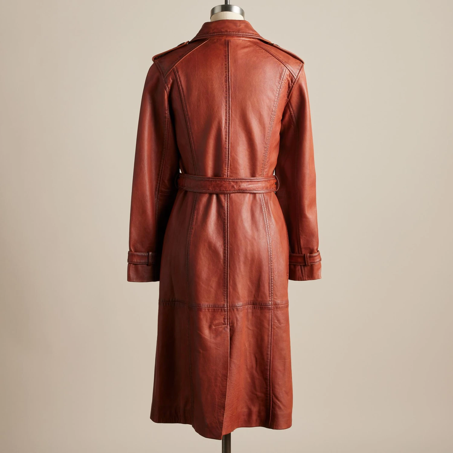 Araminta Leather Trench Coat 6 Araminta Leather Trench Coat - Image 6