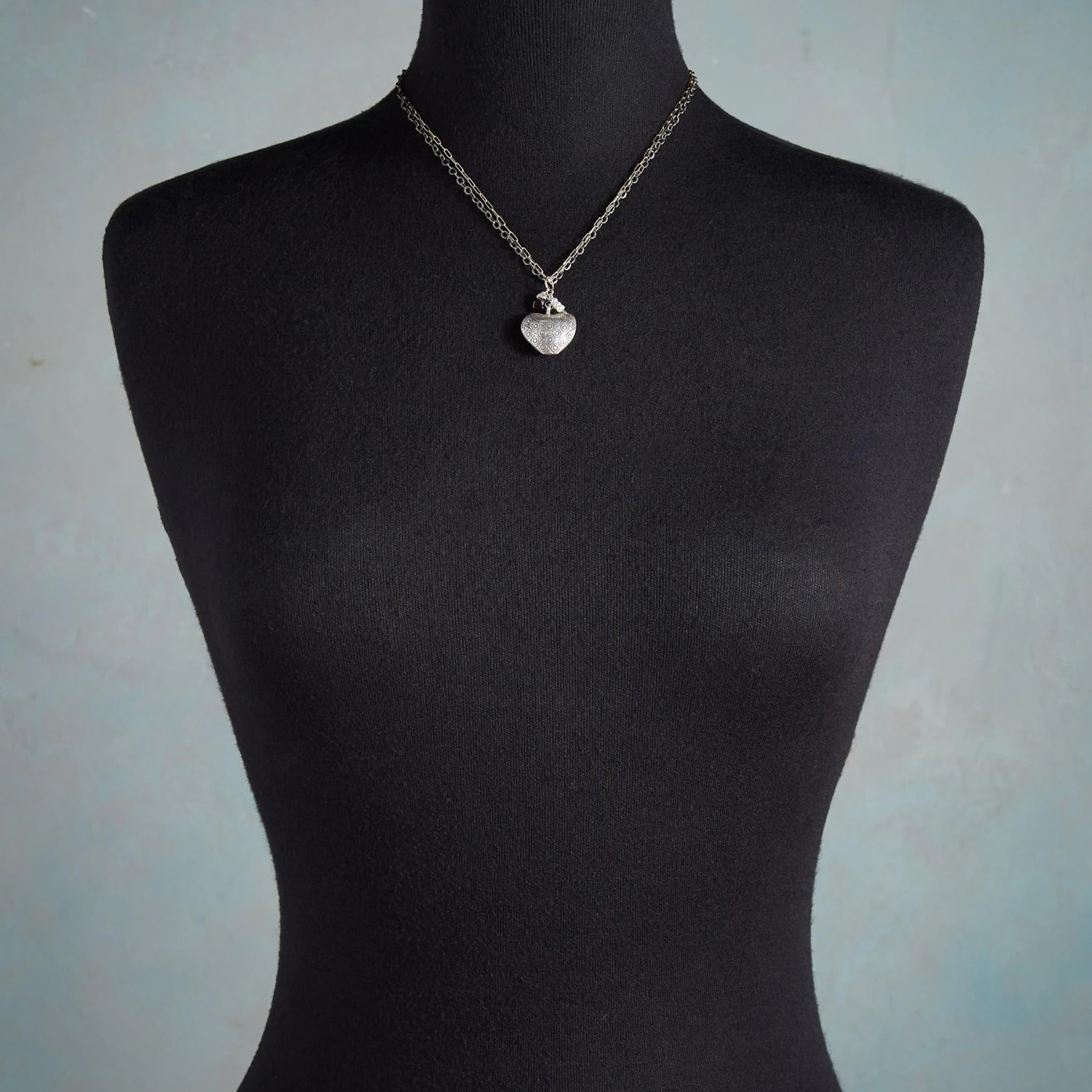 Stamped Heart Necklace 2 Stamped Heart Necklace - Image 2