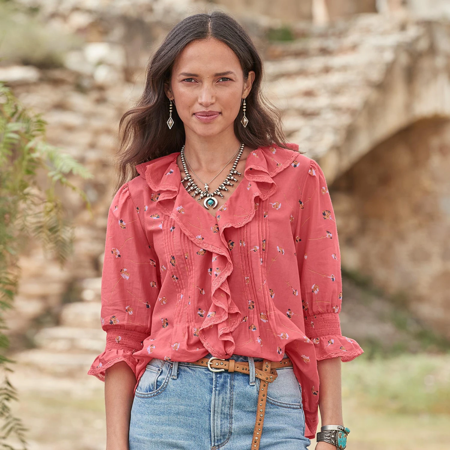 Floral Beatrice Ruffle Top, Petite 4 Floral Beatrice Ruffle Top, Petite - Image 4