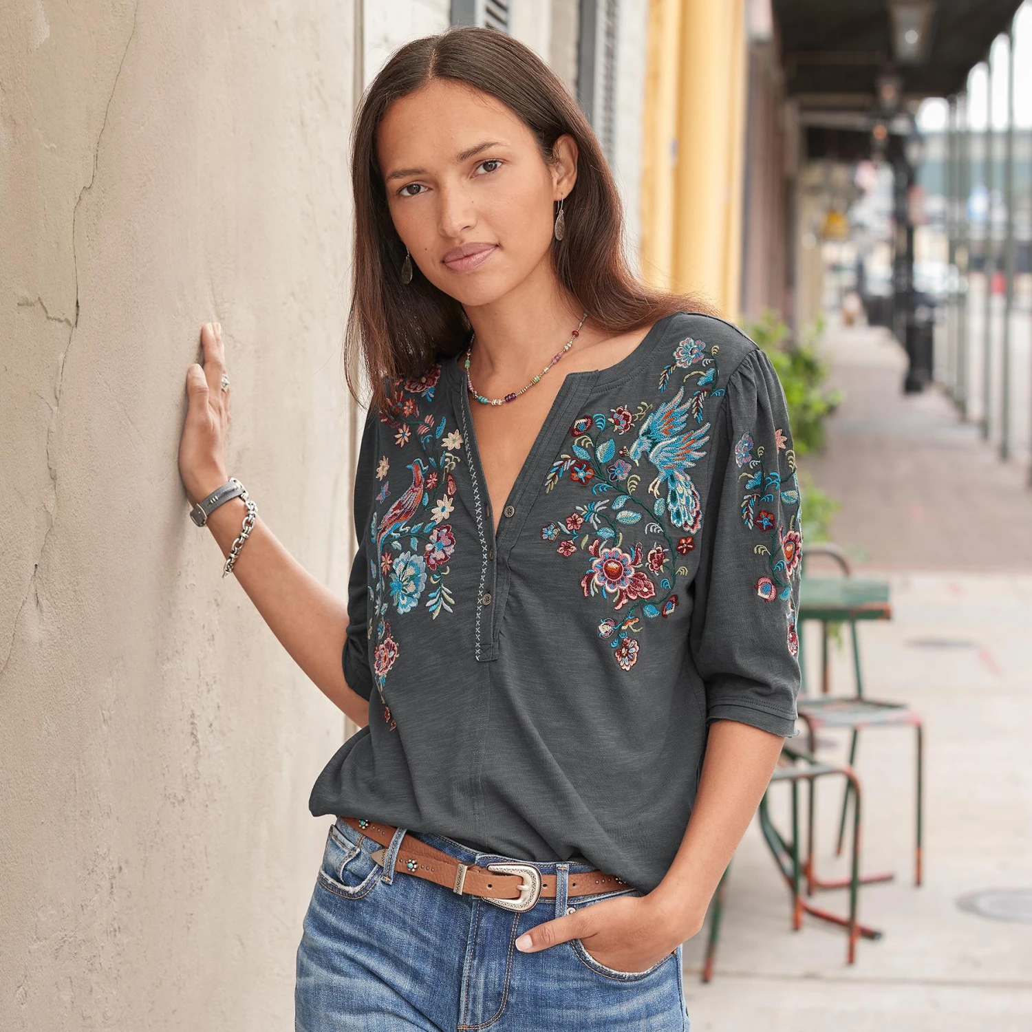 Avril Embroidered Henley 5 Avril Embroidered Henley - Image 5