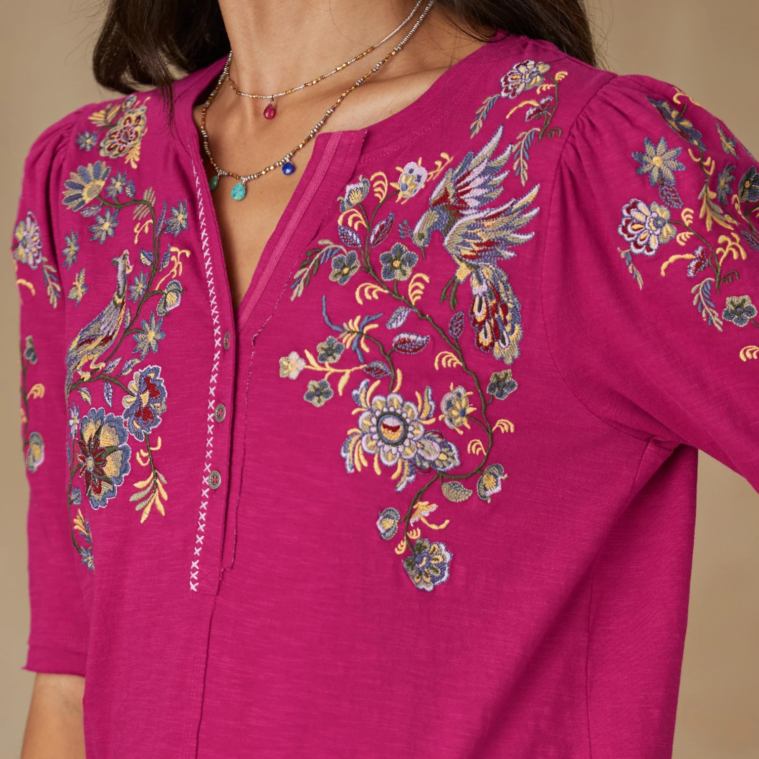 Avril Embroidered Henley 4 Avril Embroidered Henley - Image 4