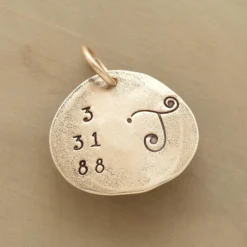 Gold Date And Initial Charm