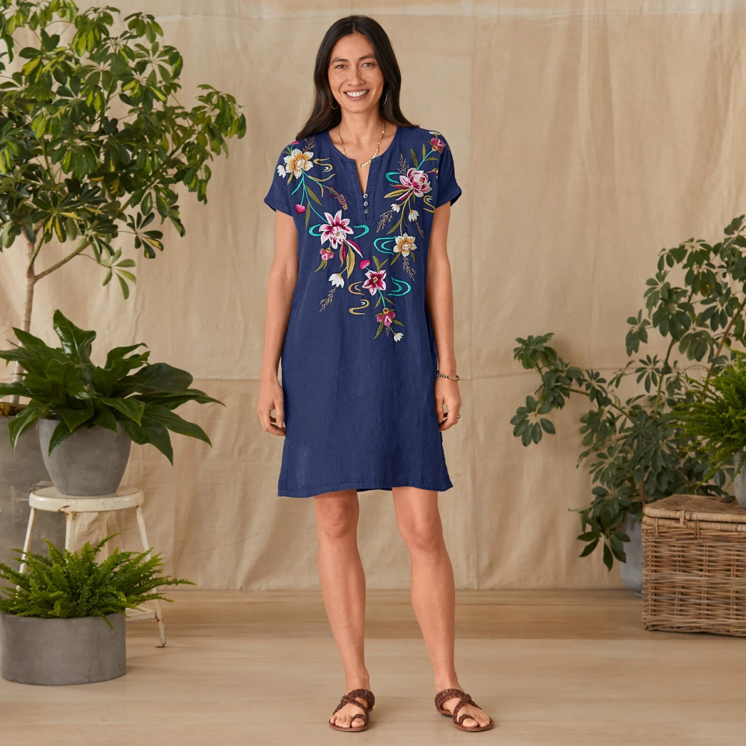 Easy Florals Tunic Dress - Petites 1 Easy Florals Tunic Dress - Petites